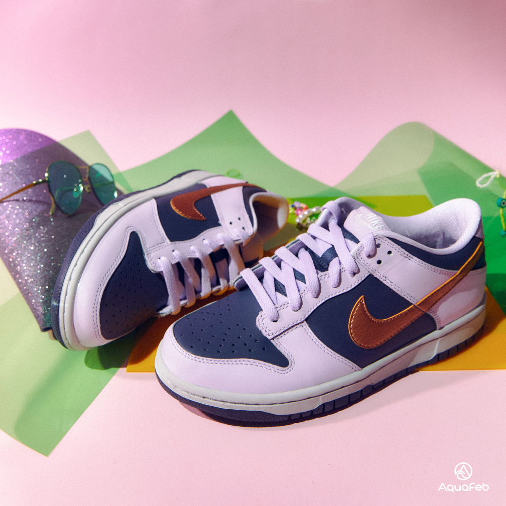 Nike Dunk Low SE 藍紫 金色勾勾 玫瑰金 Y2k 穿搭 鞋款