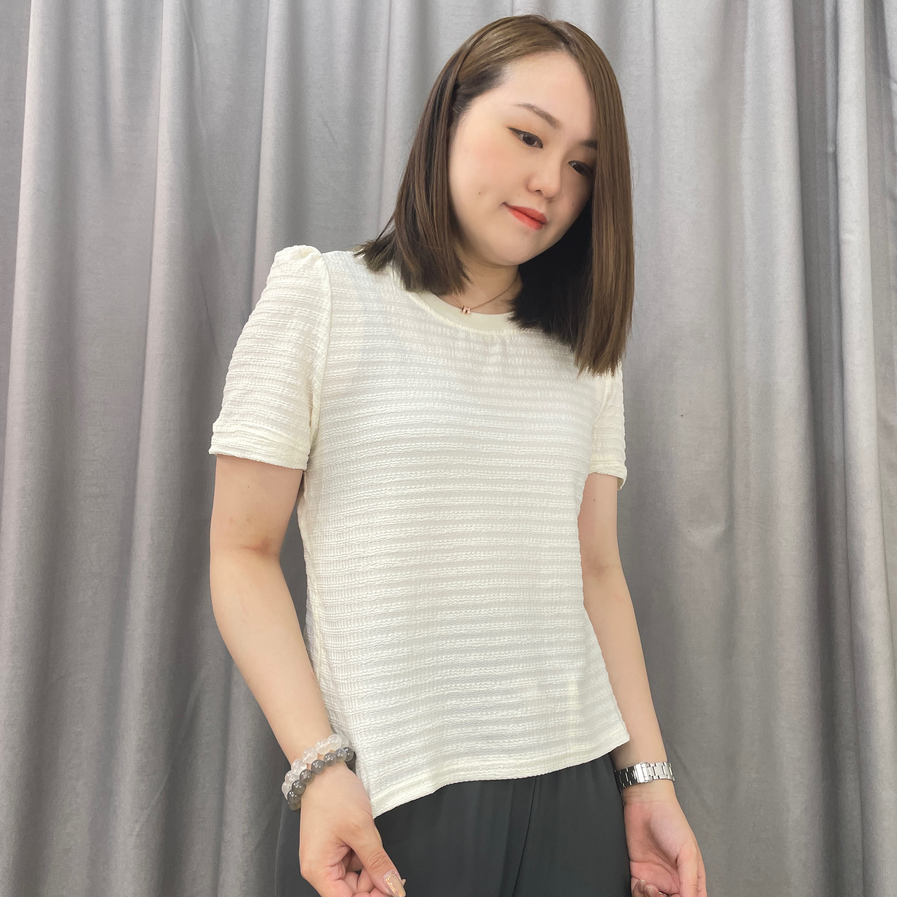 橫紋側拉鍊開叉腳TOP