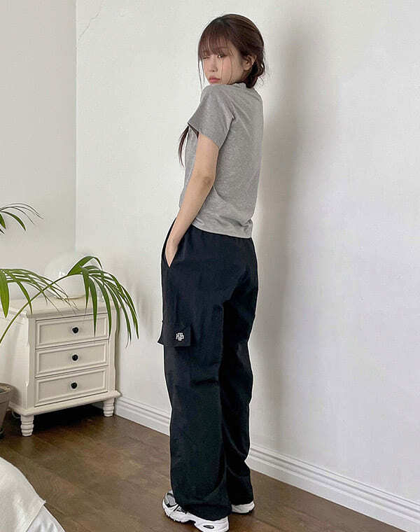 MUAHMAUH - ONE POCKET CARGO WIDE BANDING PANTS 3 COLORS