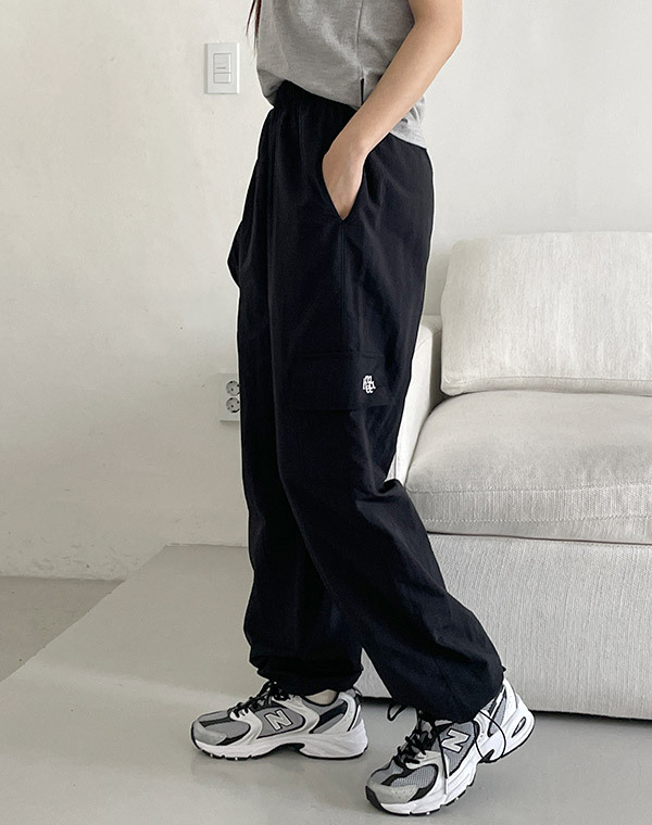 MUAHMAUH - ONE POCKET CARGO WIDE BANDING PANTS 3 COLORS