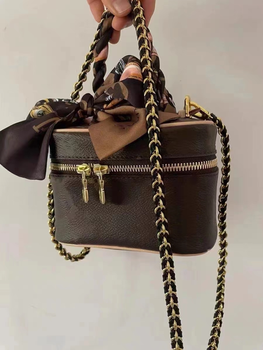 適用lv配件化妝包肩帶nice nano改造mini鏈條包帶D扣包鏈內膽絲巾