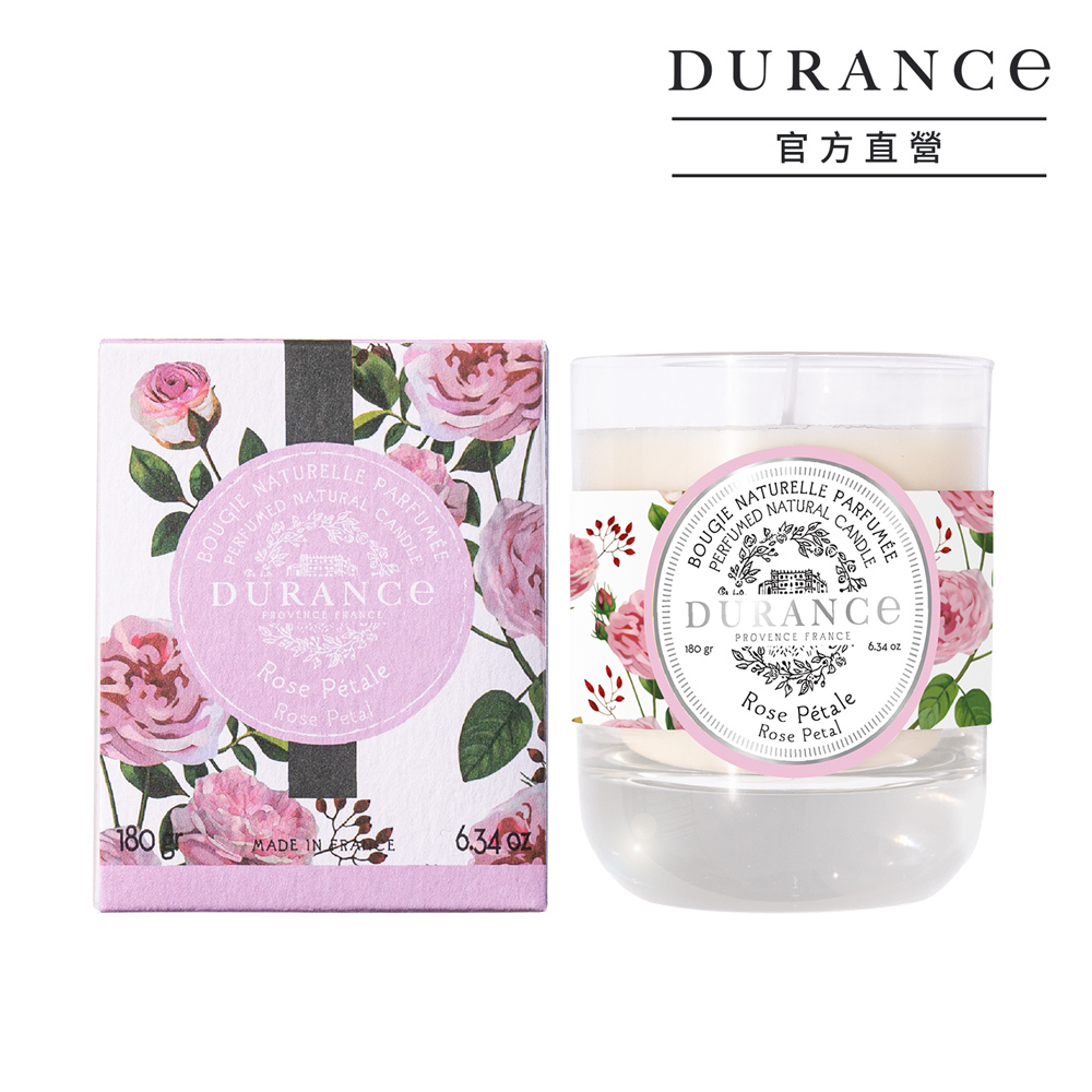DURANCE朵昂思 花漾香氛蠟燭(180g)-玫瑰花瓣-期效202610