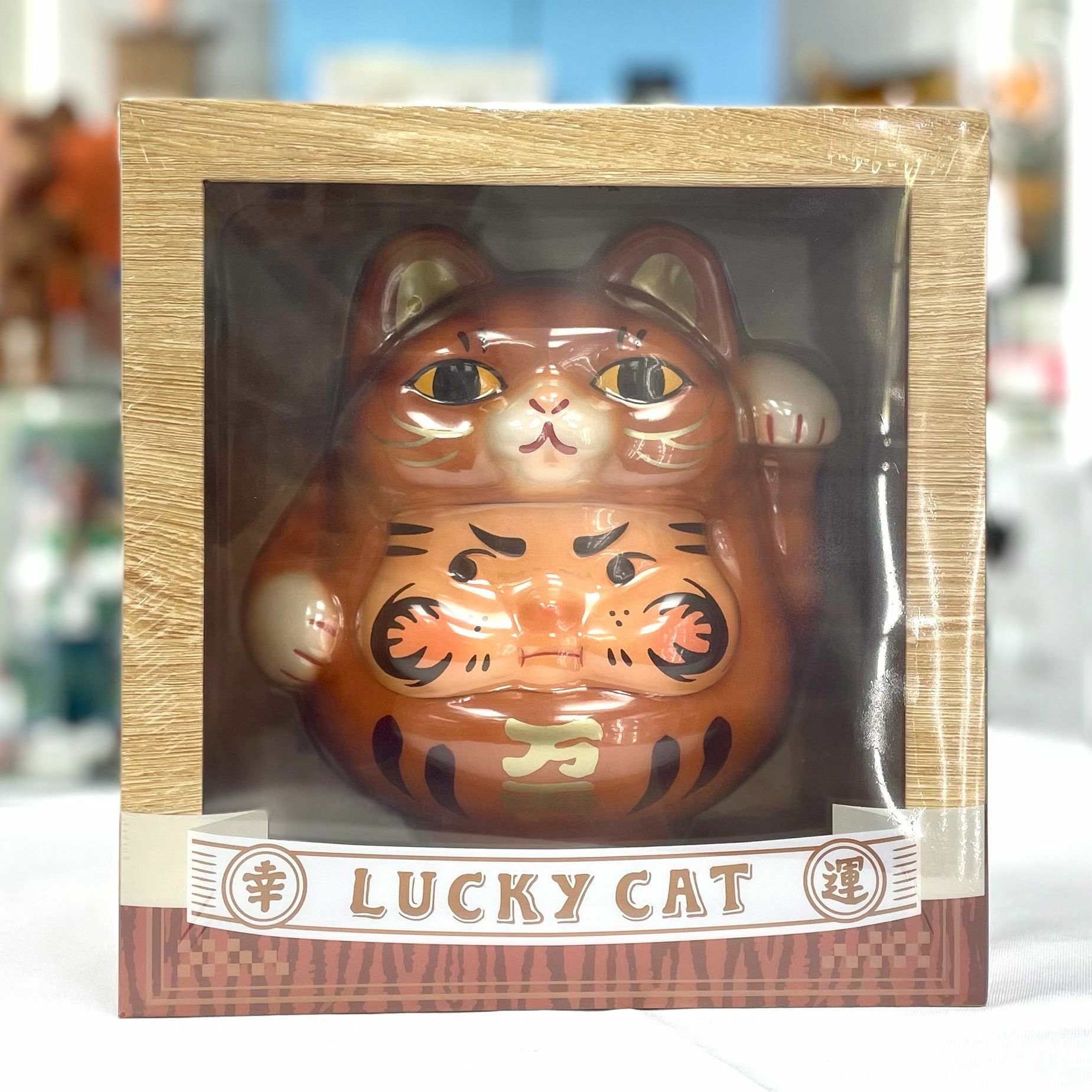 PP招財貓達摩（橘貓版）(10cm/20cm)