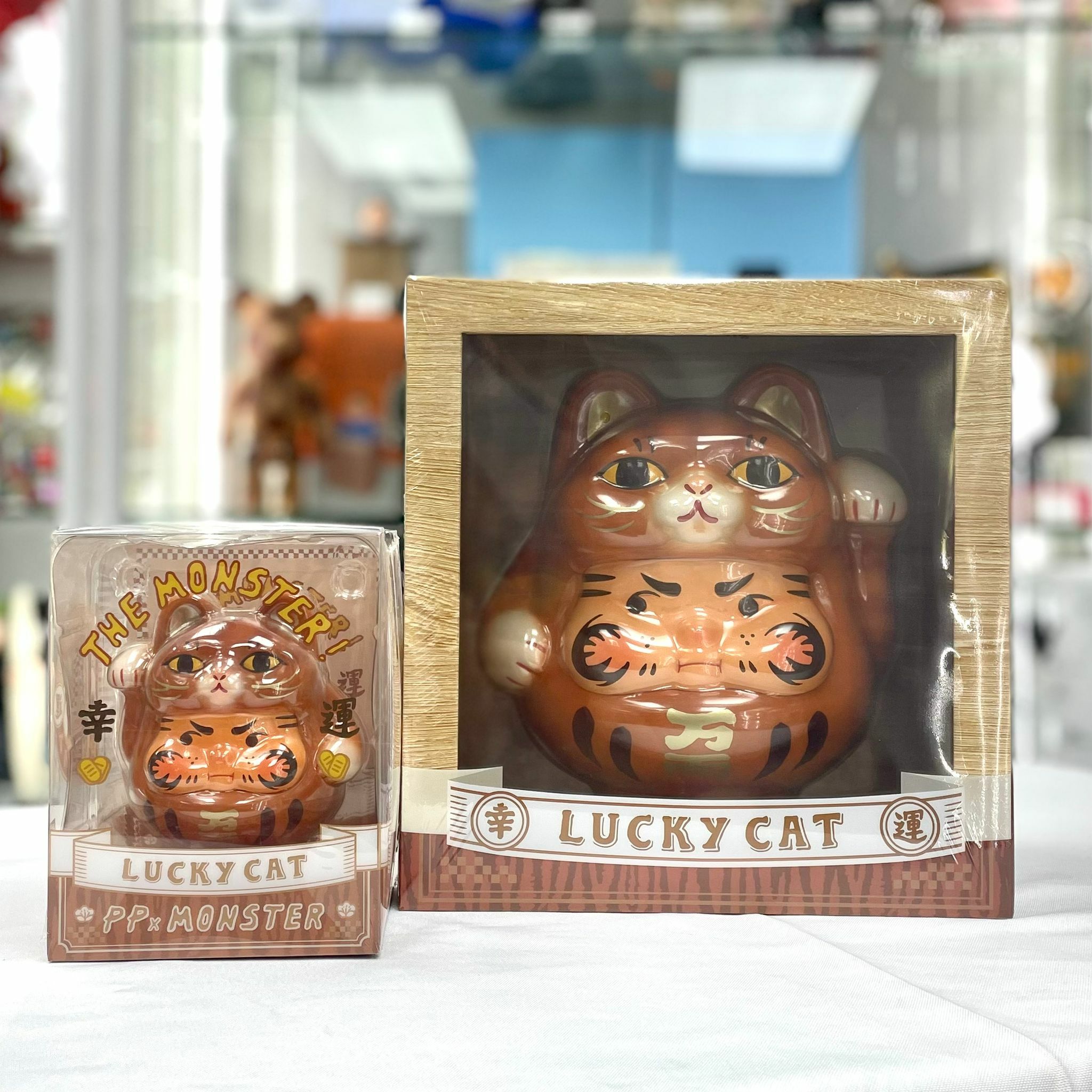 PP招財貓達摩（橘貓版）(10cm/20cm)