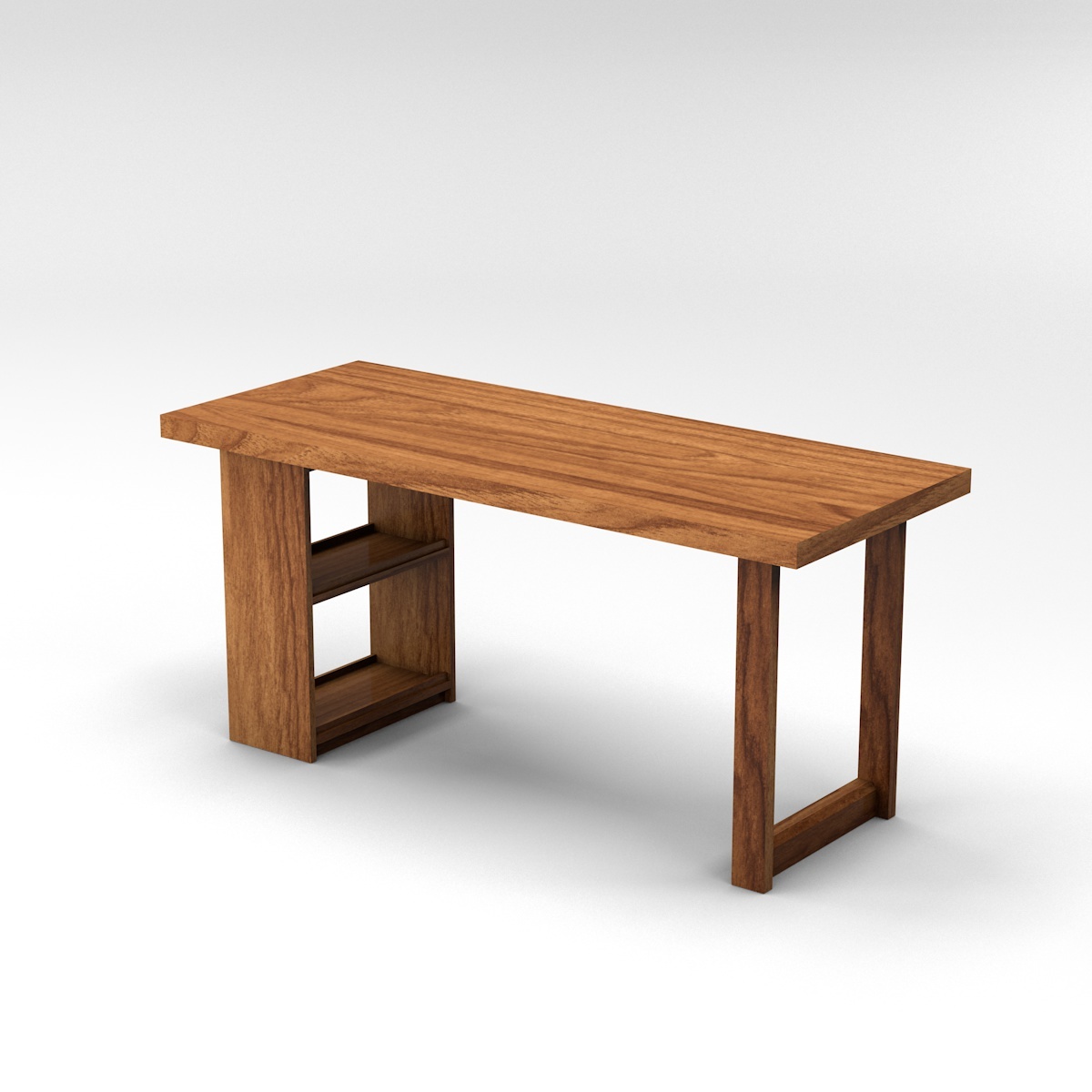 實木書桌款式，搭配單邊口字木製書桌桌腳