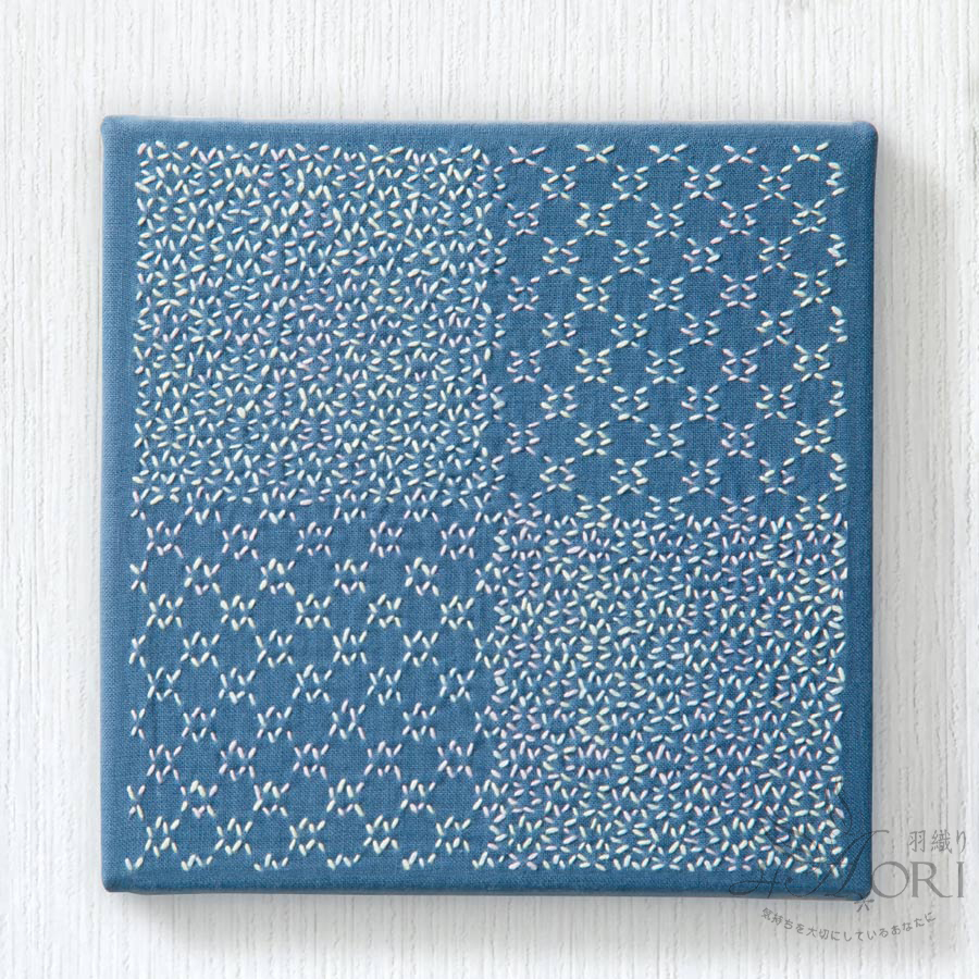 DIY Sewing Kit Japanese-made sashiko embroidered fabric frame (including frame)