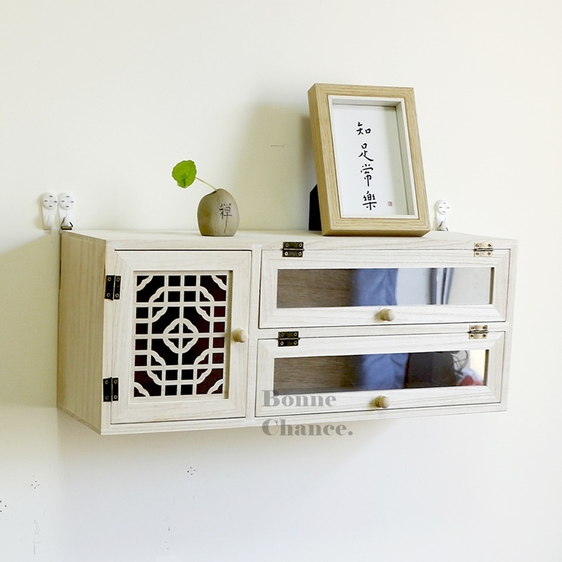 日系古風單門雙抽收納櫃