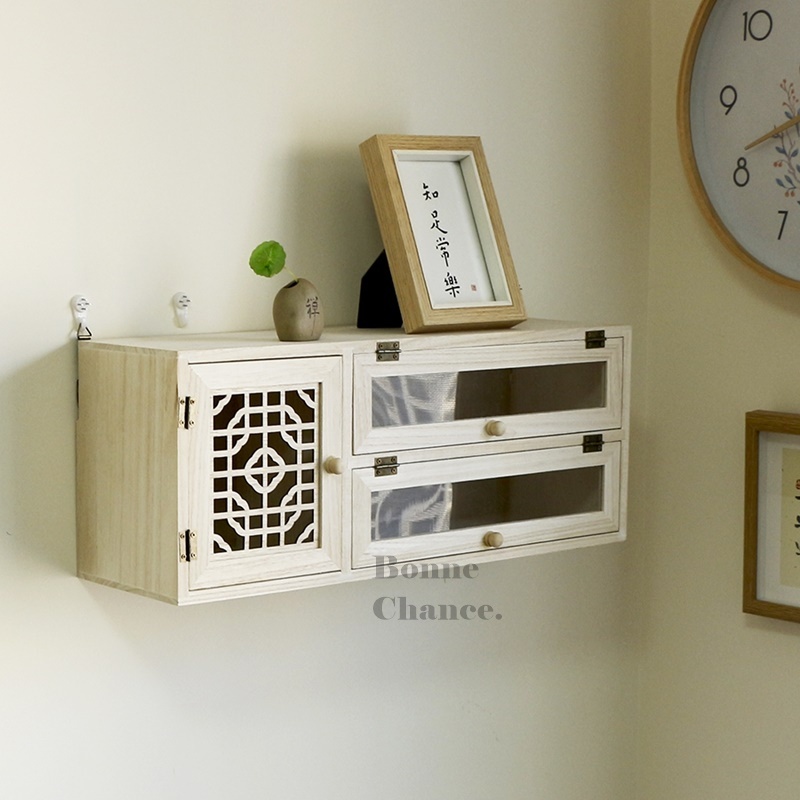 日系古風單門雙抽收納櫃