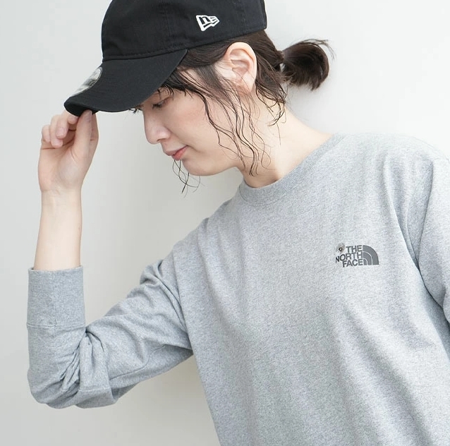 日本代購 THE NORTH FACE 北臉 寬鬆簡約 休閒 運動長袖 側開岔 有口袋 女款 灰 APR-