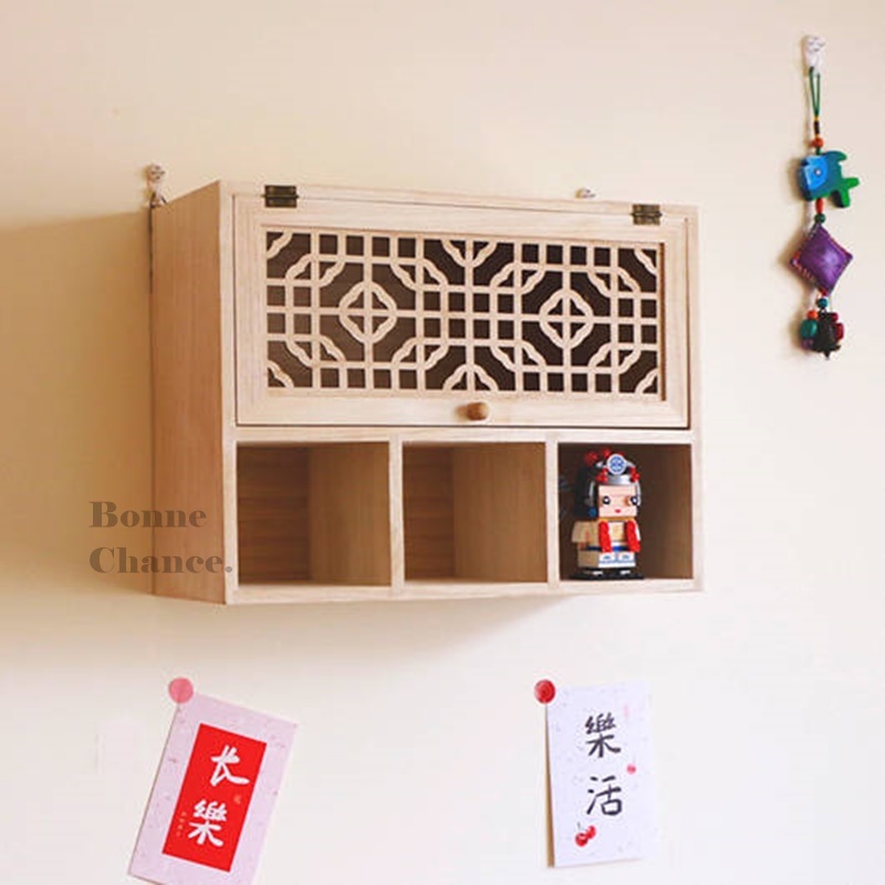 日系古風單門三格收納櫃