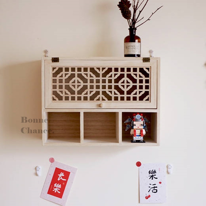 日系古風單門三格收納櫃