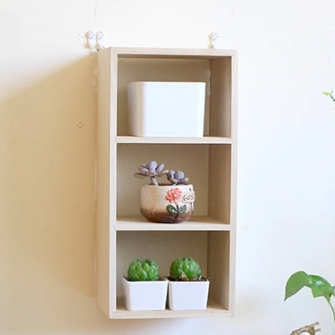 日系木頭三格壁掛收納架