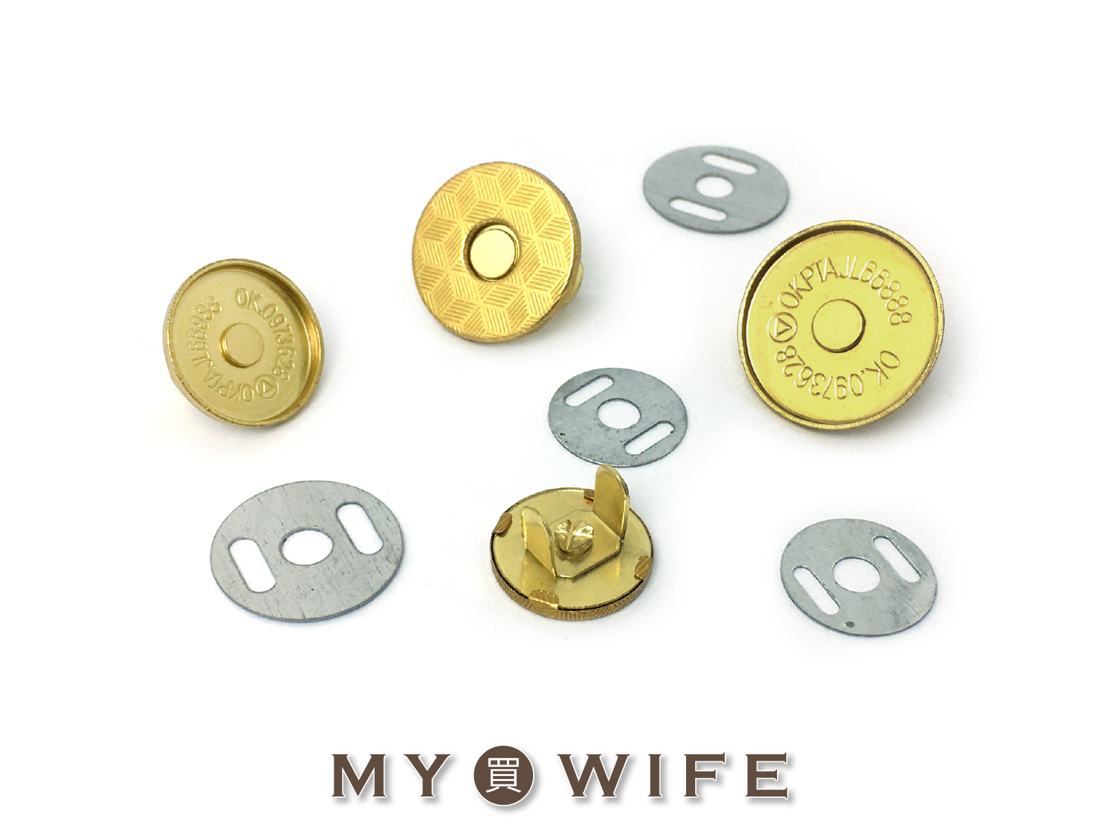 黃銅色全蓋式插式磁釦(薄)_2規格
