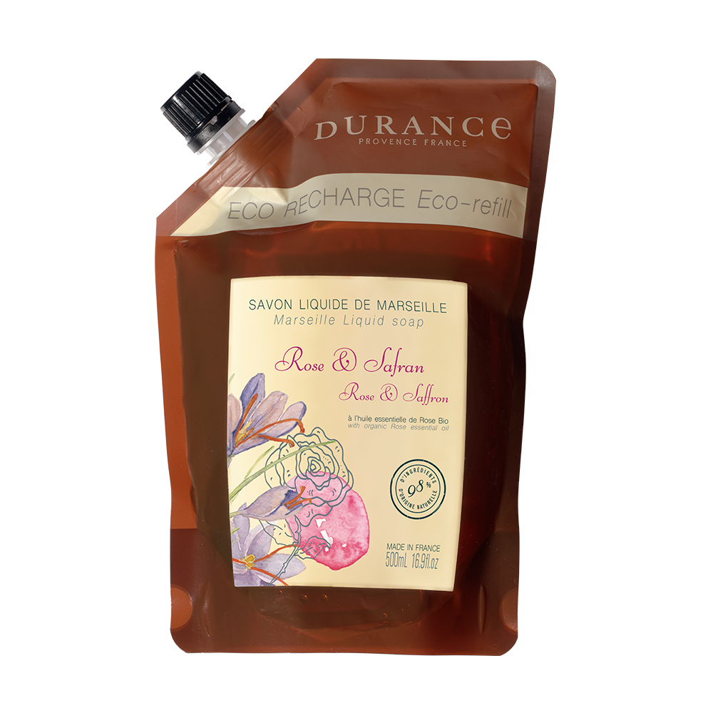 DURANCE朵昂思 精油馬賽液態皂補充包(500ml)-玫瑰番紅花