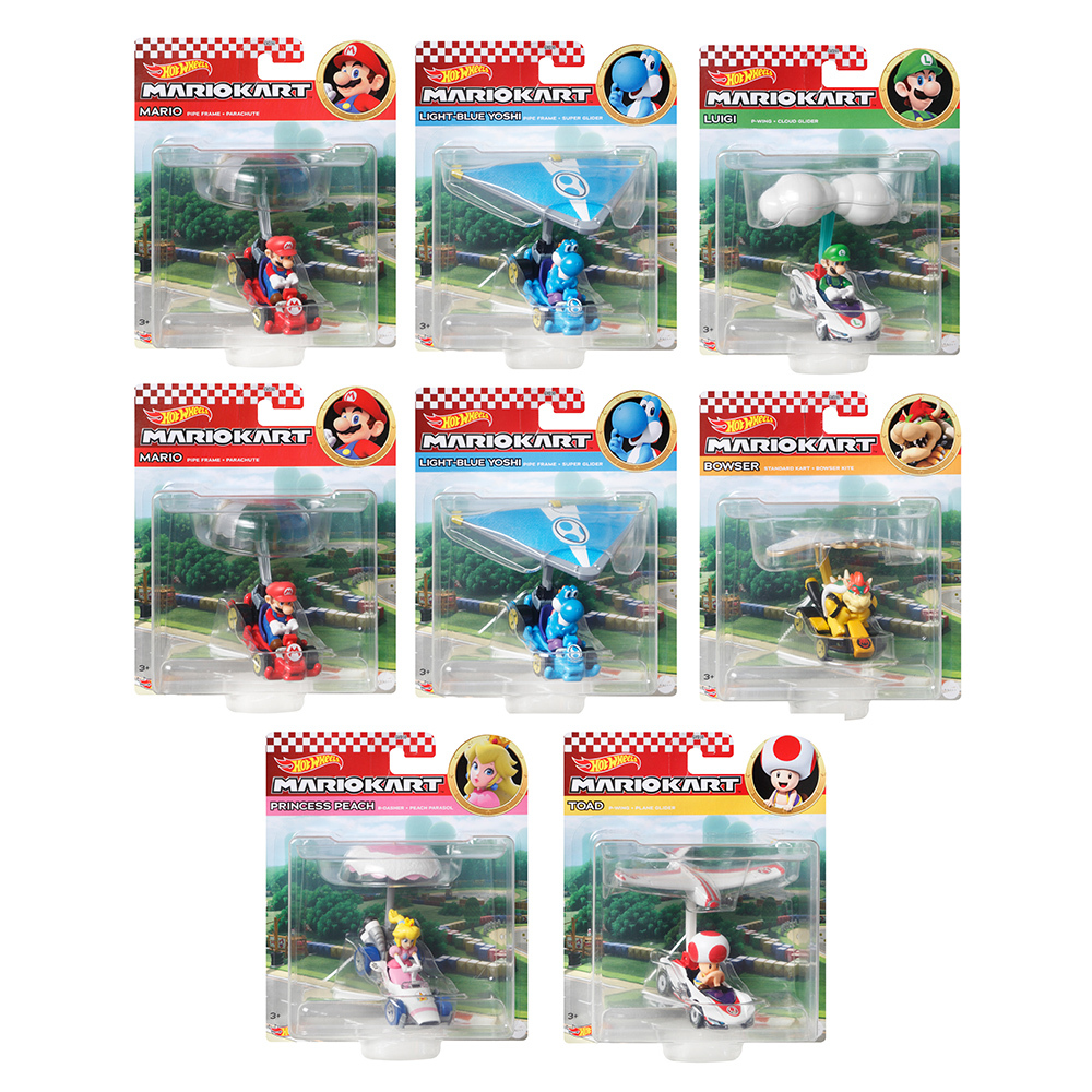 風火輪Mario Kart滑翔翼組合合金車系列 原箱6+2入 (E箱號)