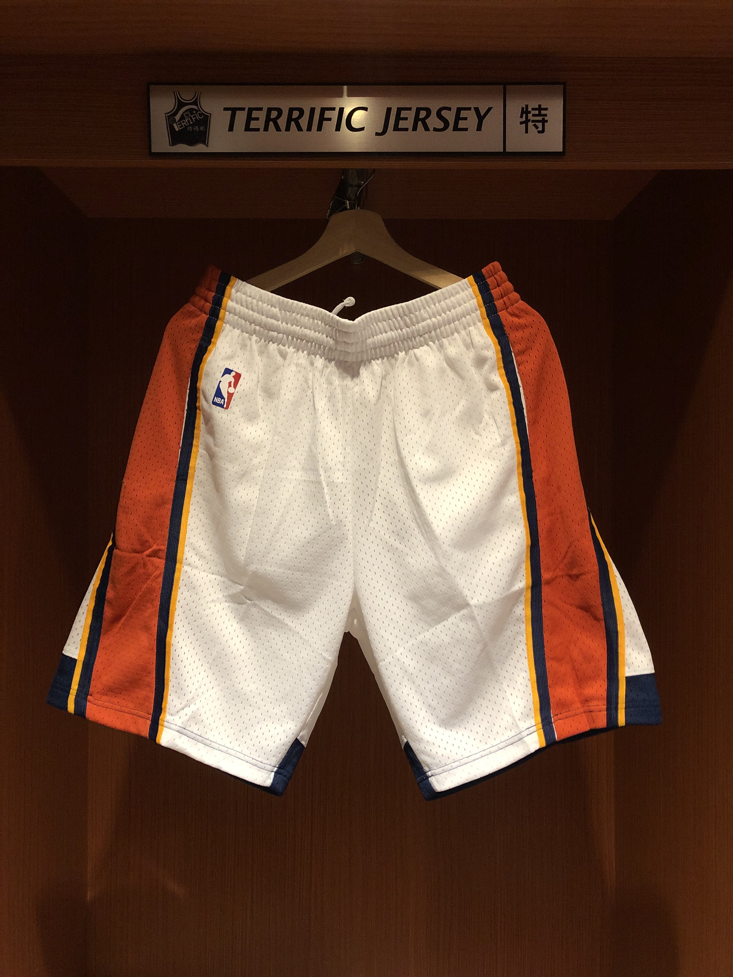 NBA球褲 Golden State Warriors 金州勇士白 M&N Swingman Shorts 球迷版 有口袋 全新