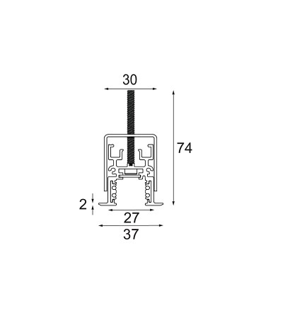 MODULAR 13419209 TRACK TRACK 48V 嵌入式（法蘭）型材 2M 白色結構