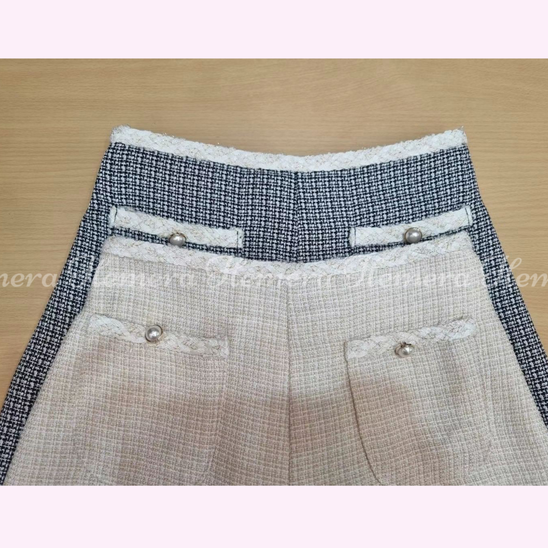 PT23W0429 TWEED料休閒小褲