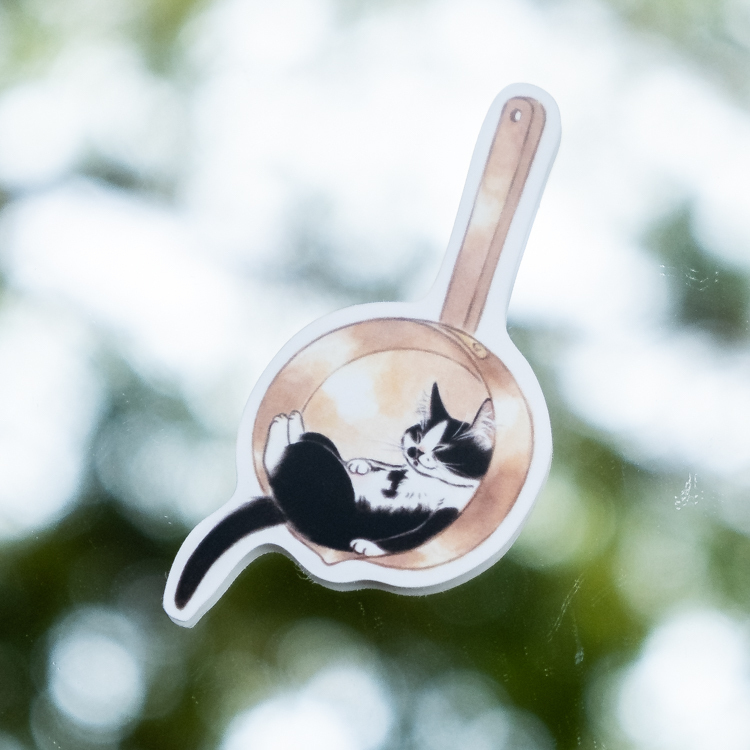 補補貓‧大衛煮愛｜防水貼紙M｜休憩黑白貓