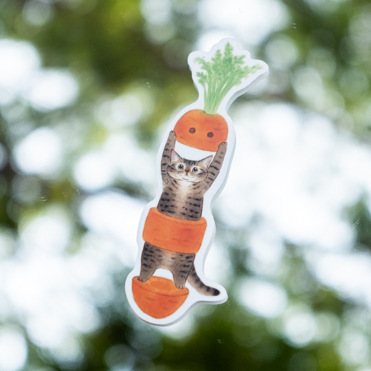 補補貓‧大衛煮愛｜防水貼紙M｜紅蘿蔔虎斑貓