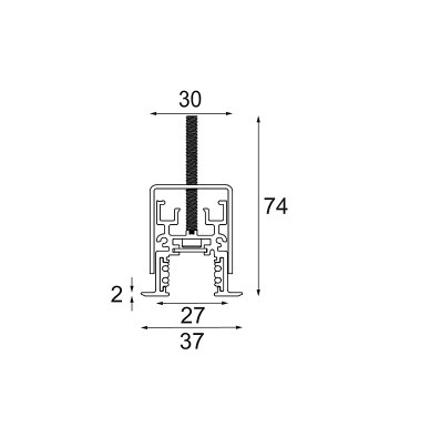 MODULAR 13419109 TRACK TRACK 48V 嵌入式（法蘭）型材 1M 白色結構