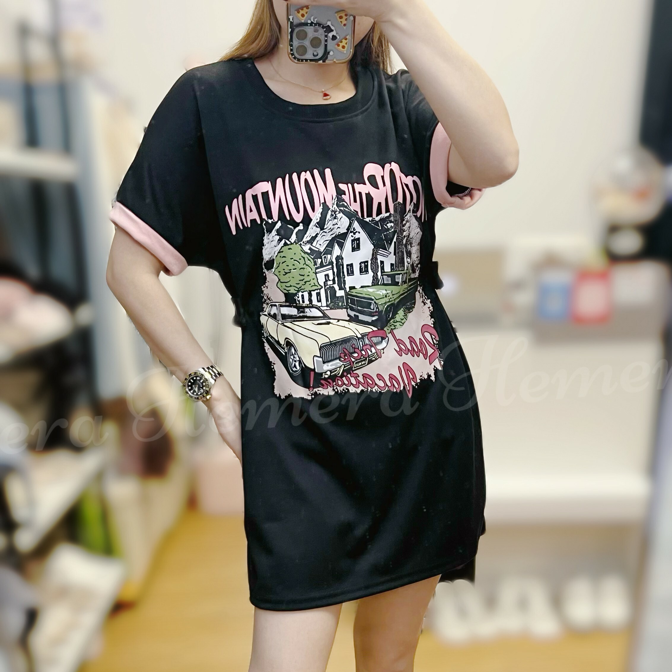 DR23W0437 印花 T-shirt裙