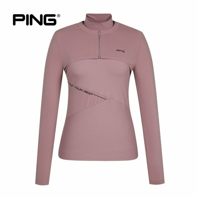 女【現貨】韓版PING 正品同步/網美推薦高爾夫球衣/女式疊層半領長袖 T 卹/韓風高爾夫球衣/MW112383
