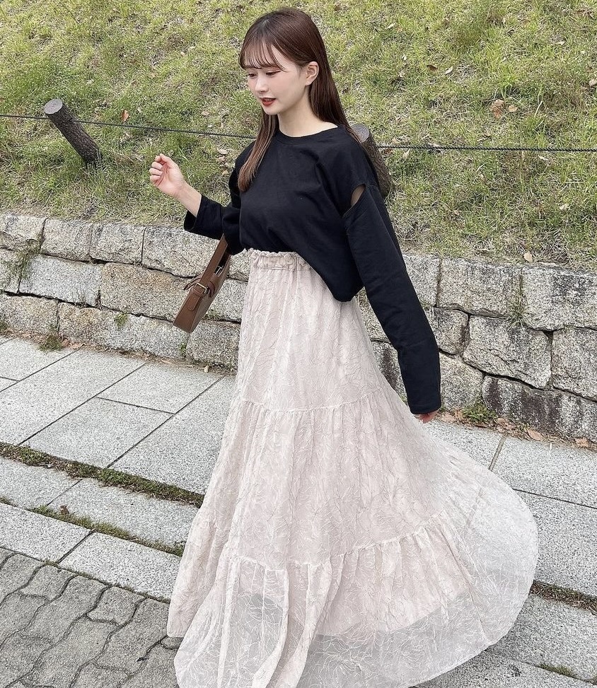Layered Mini Dress with Pleated Flower Waist Gold