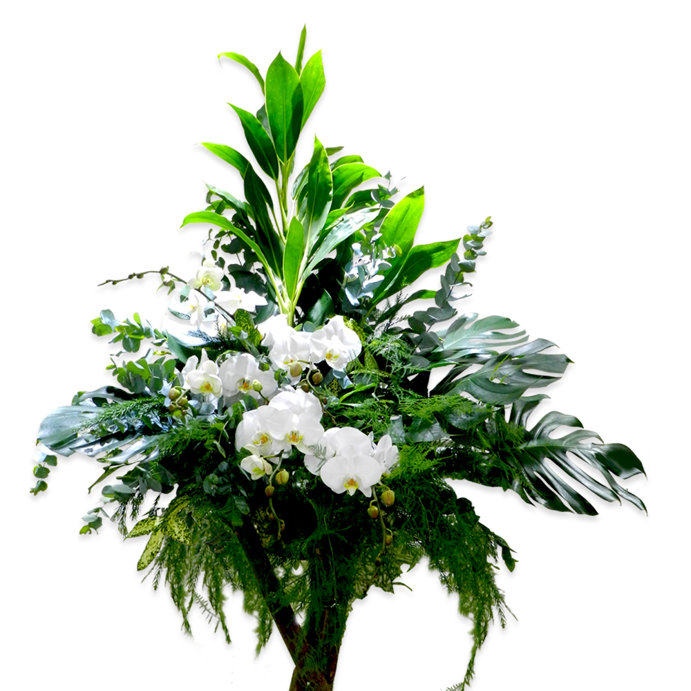 清雅高貴開張花籃