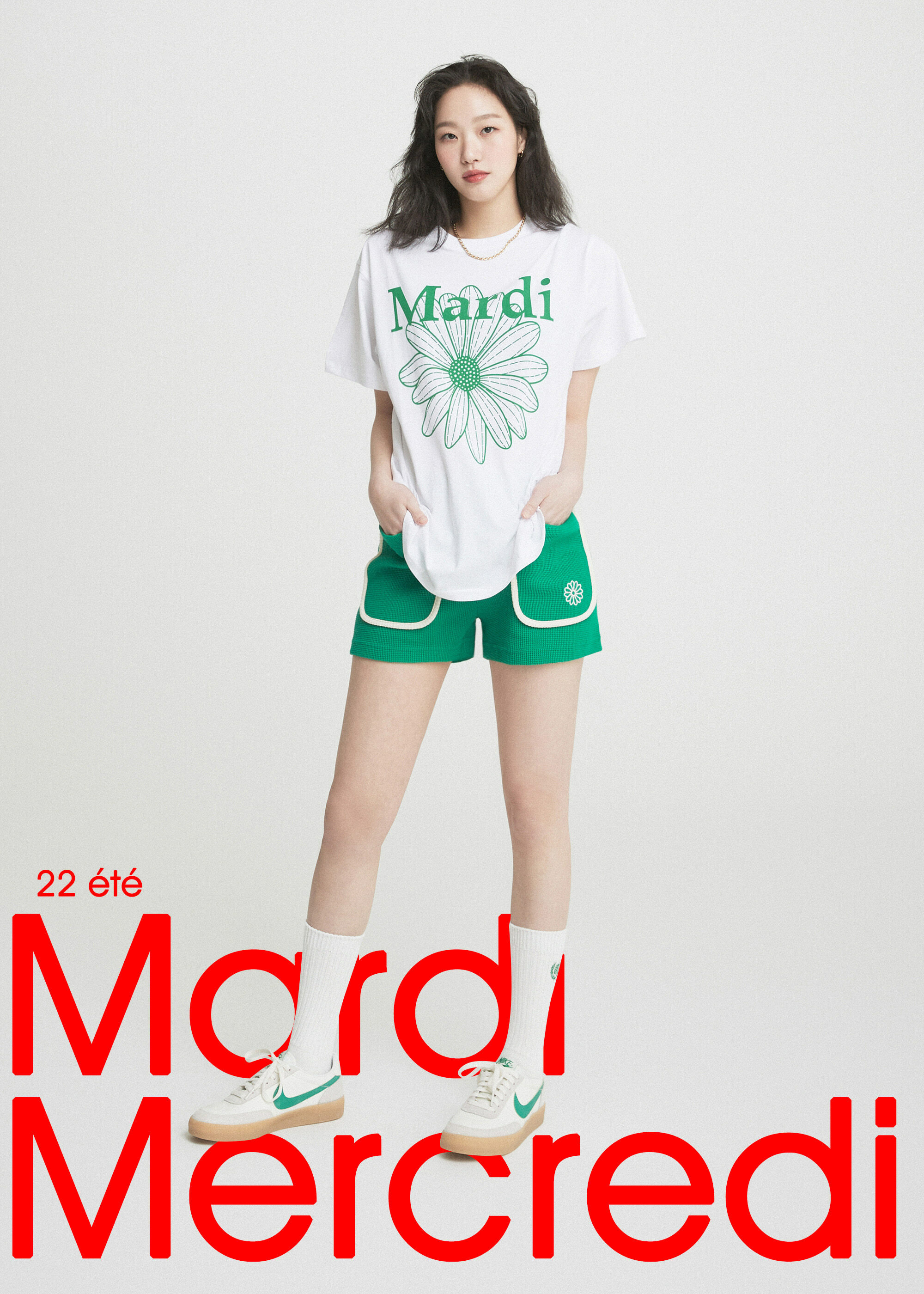 <現貨&預購>官網限定限量優惠 MARDI MERCREDI 金高銀同款經典小雛菊純棉短Ｔ