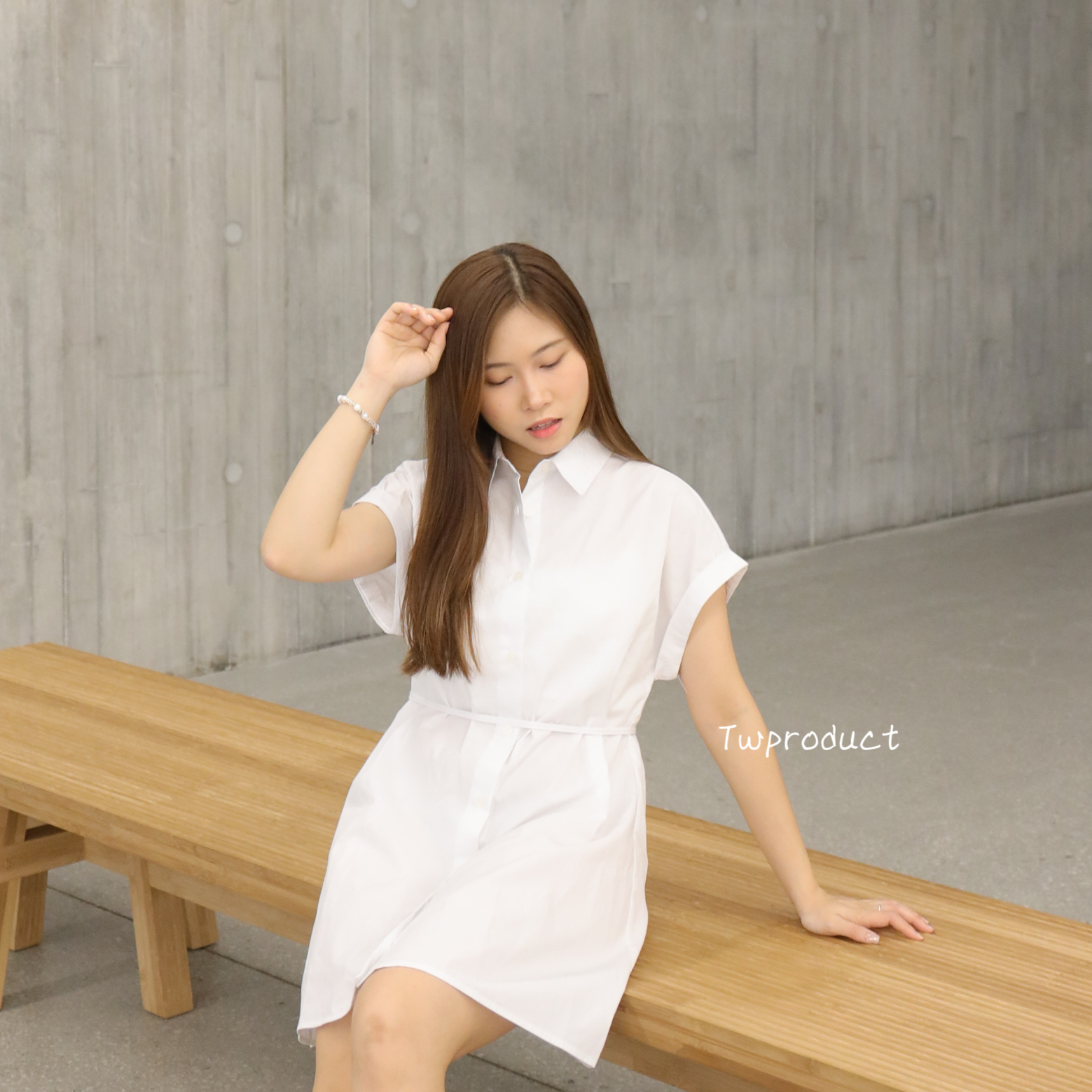 ✨ ||OPS139|| 反領恤衫款簡約純色連身裙