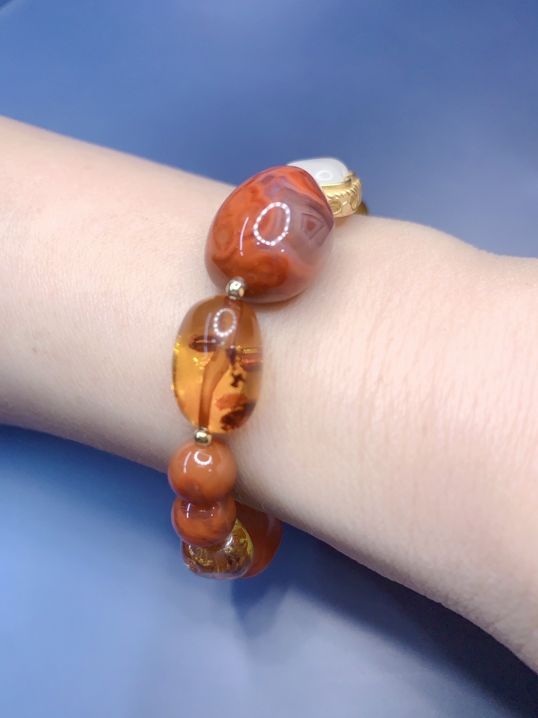 紅黃呈祥丨健康助眠丨南紅瑪瑙和琥珀