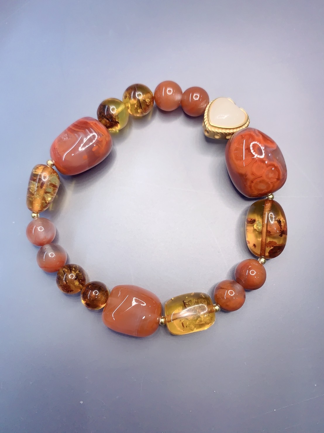 紅黃呈祥丨健康助眠丨南紅瑪瑙和琥珀