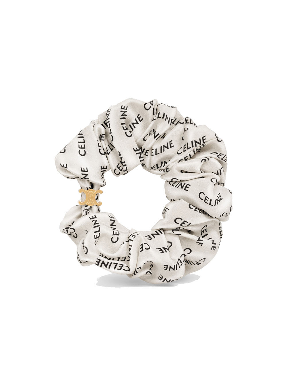 Celine 白色桑蠶絲條紋手鐲