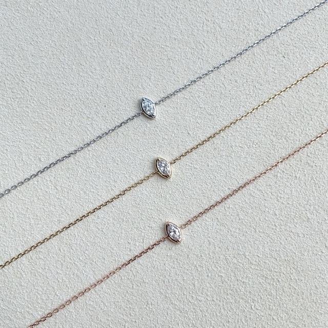 18K金泡泡鑽石手鏈  - 馬眼形