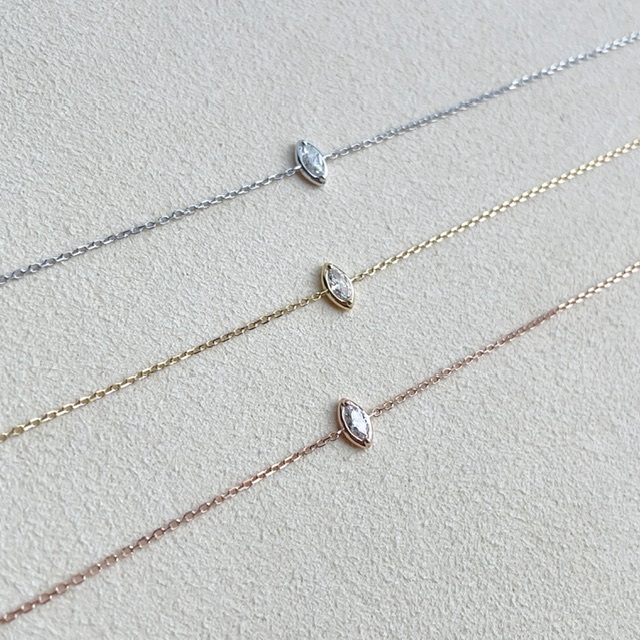 18K金泡泡鑽石手鏈  - 馬眼形