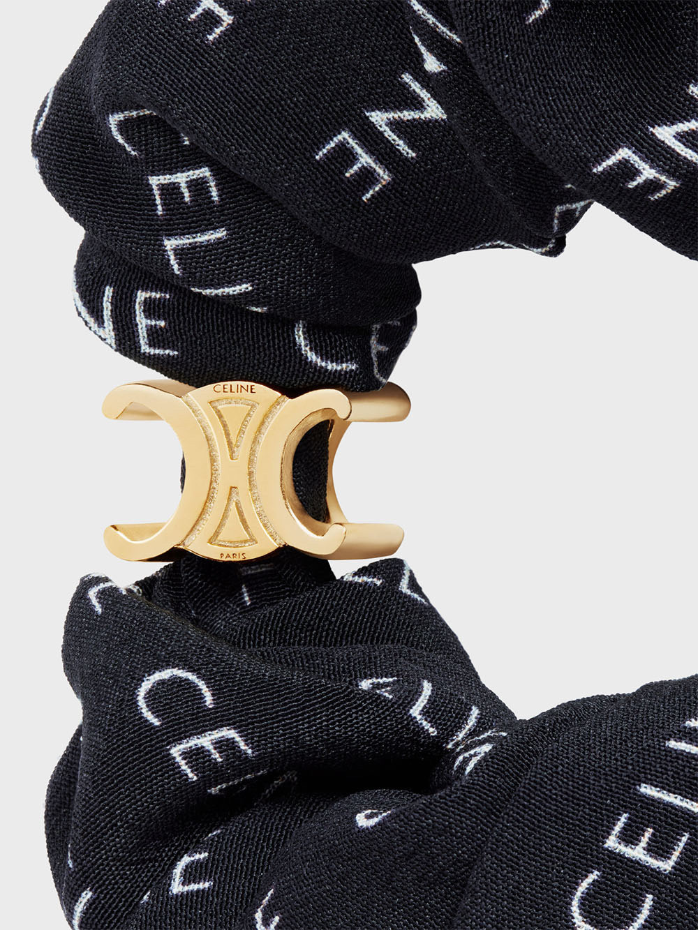 Celine 黑色桑蠶絲條紋手鐲