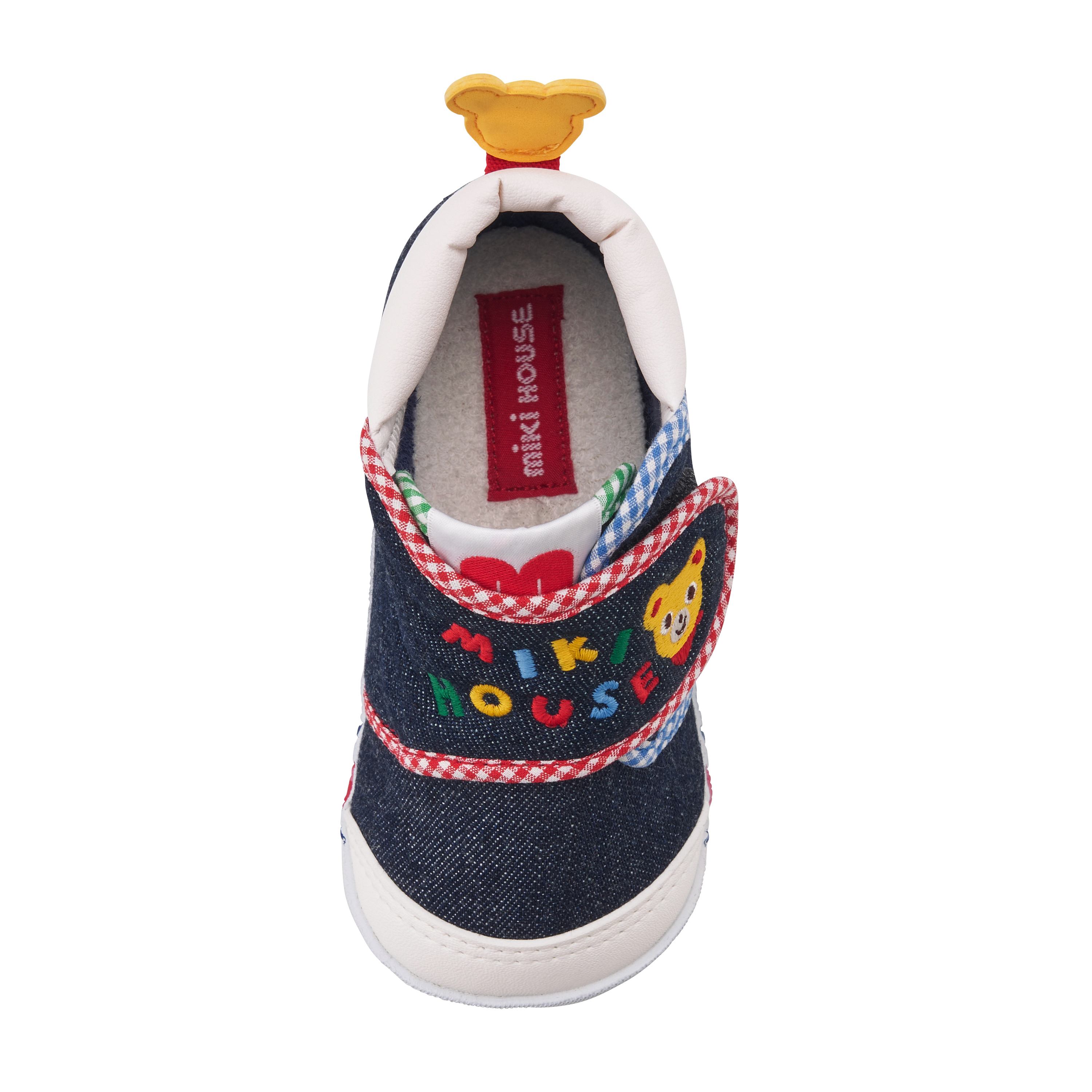 小熊刺綉牛仔第一雙嬰兒鞋