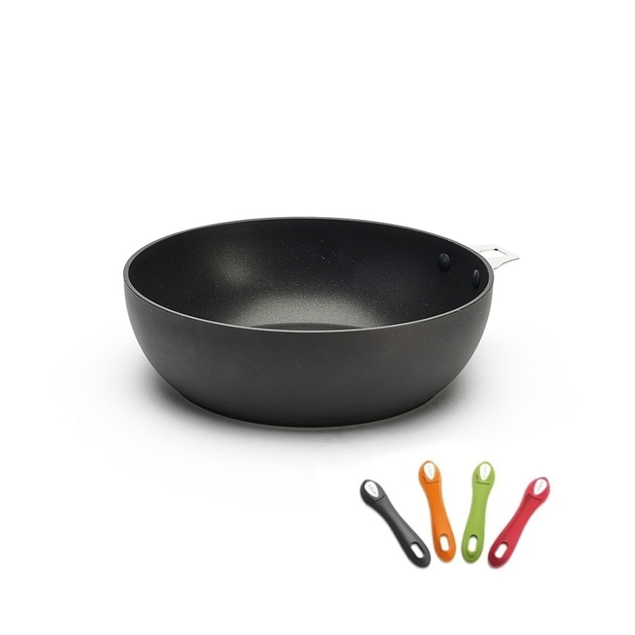 Choc 黑銀都會TWISTY活動柄系列 l 加厚不沾深煎炒鍋 (適用IH感應爐 / 需另加購握柄)