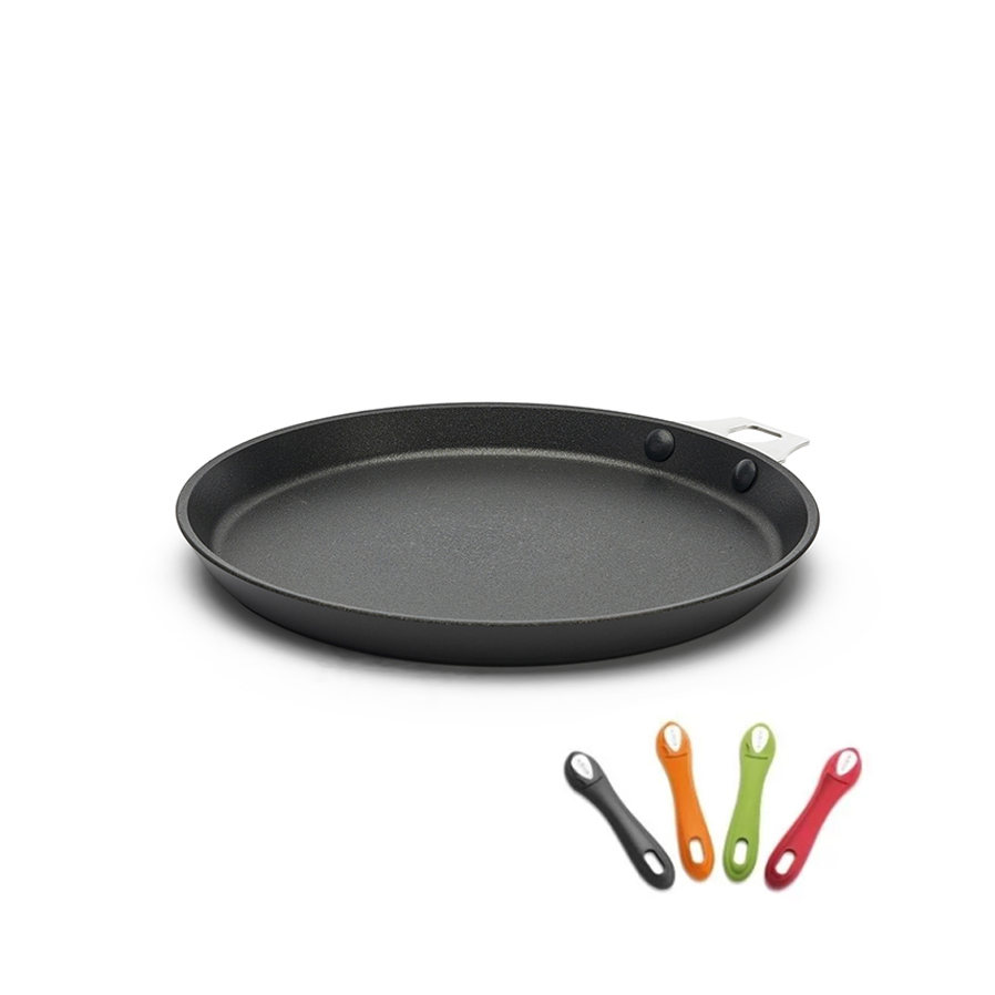 (微福展示品) Choc 黑銀都會TWISTY活動柄系列 l 加厚不沾可麗餅鍋 (適用IH感應爐 / 需另加購握柄)