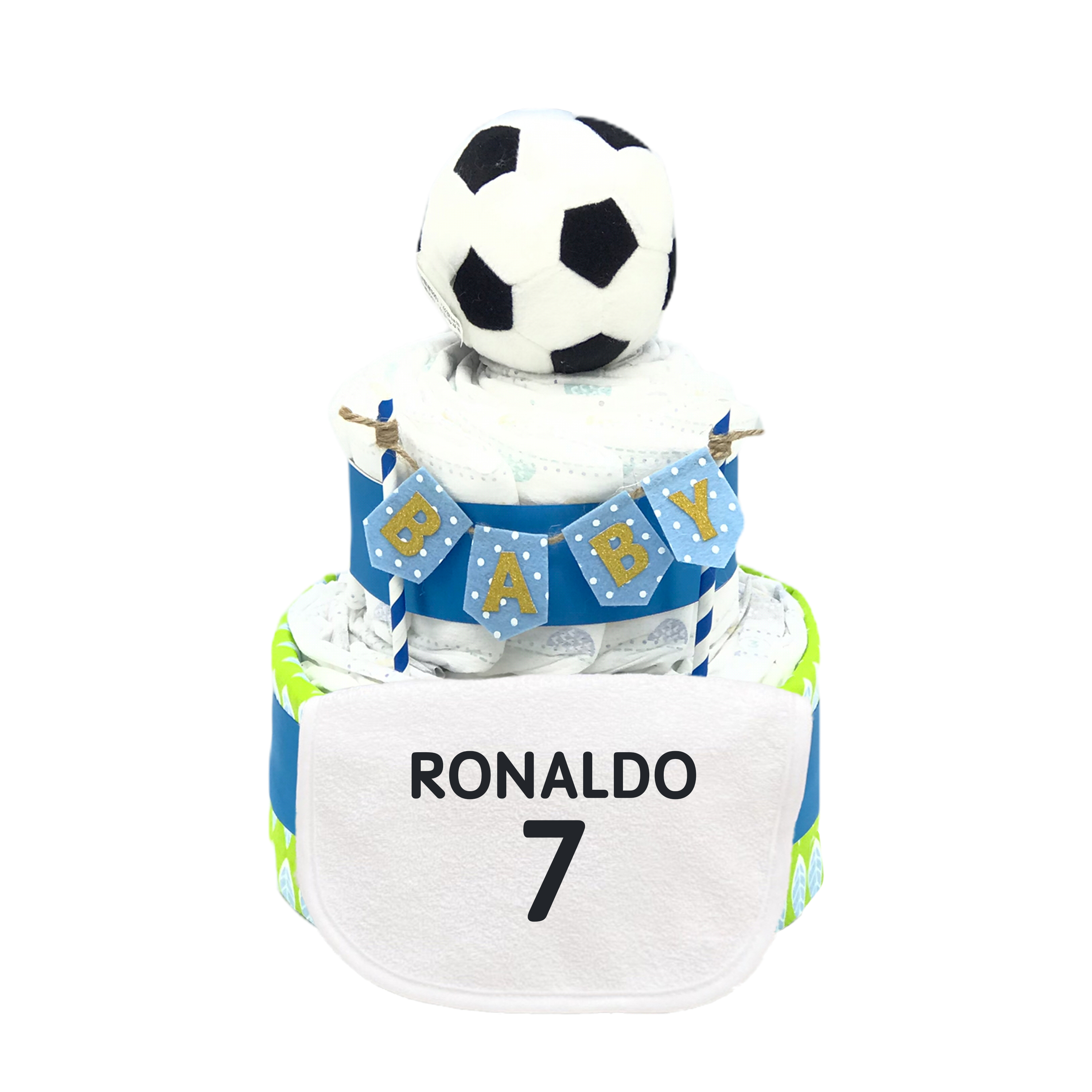 雙層足球尿片蛋糕