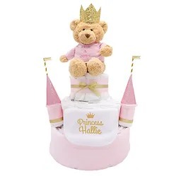 女孩小熊城堡尿片蛋糕