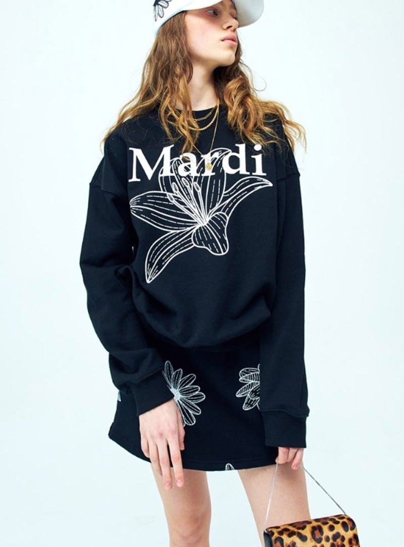 Mardi Mercredi Belle De Jour Sweatshirt Black White