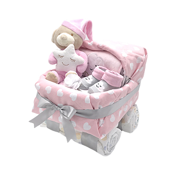 女孩搖籃睡熊熊尿片蛋糕