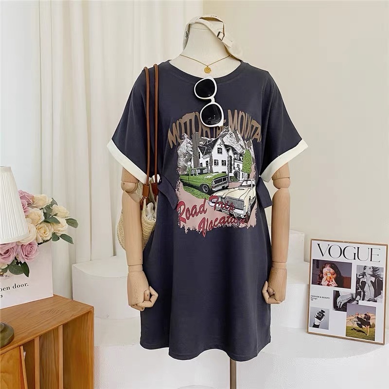 DR23W0437 印花 T-shirt裙