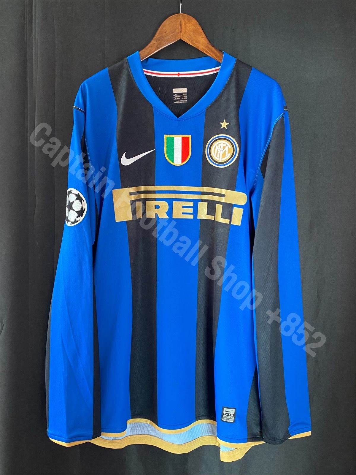 (Match Issue) Inter Milan 2008-2009 UEFA Champions Nike Hone Match Worn Issue Shirt #8 IBRAHIMOVIC