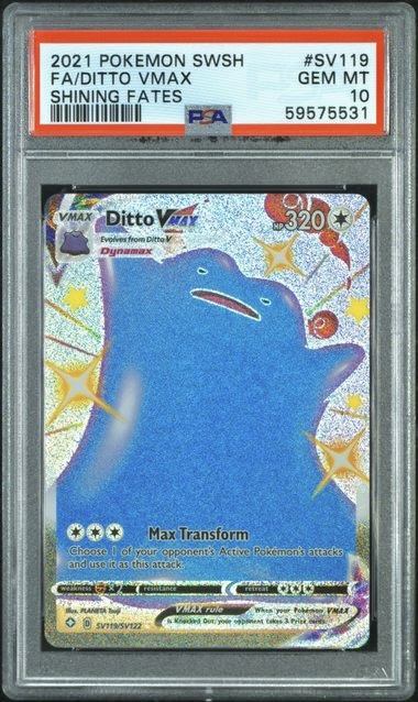 2021 Pokemon SWSH Shining Fates #SV119 FA/Ditto V [PSA10]