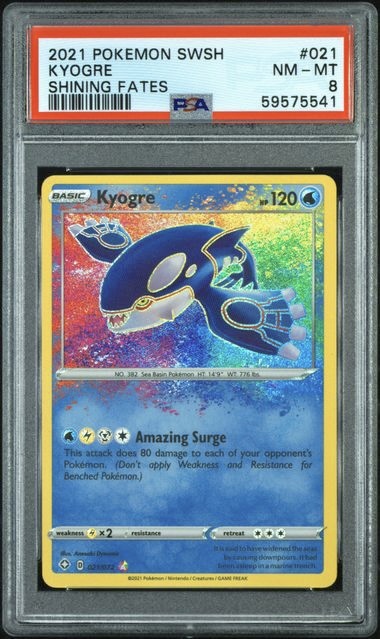 2021 Pokemon SWSH Shining Fates #021/Kyogre [PSA8]