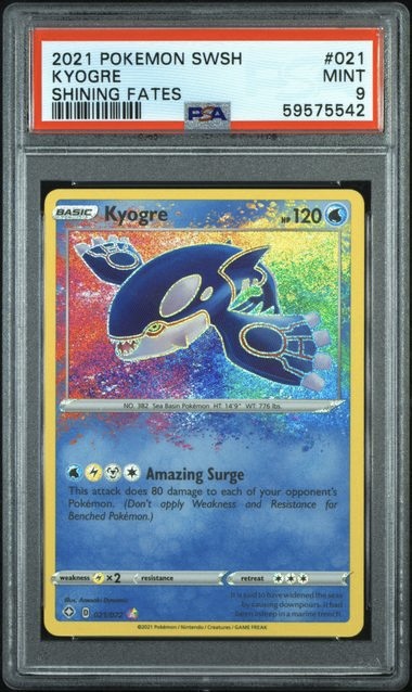 2021 Pokemon SWSH Shining Fates #021/Kyogre [PSA9]