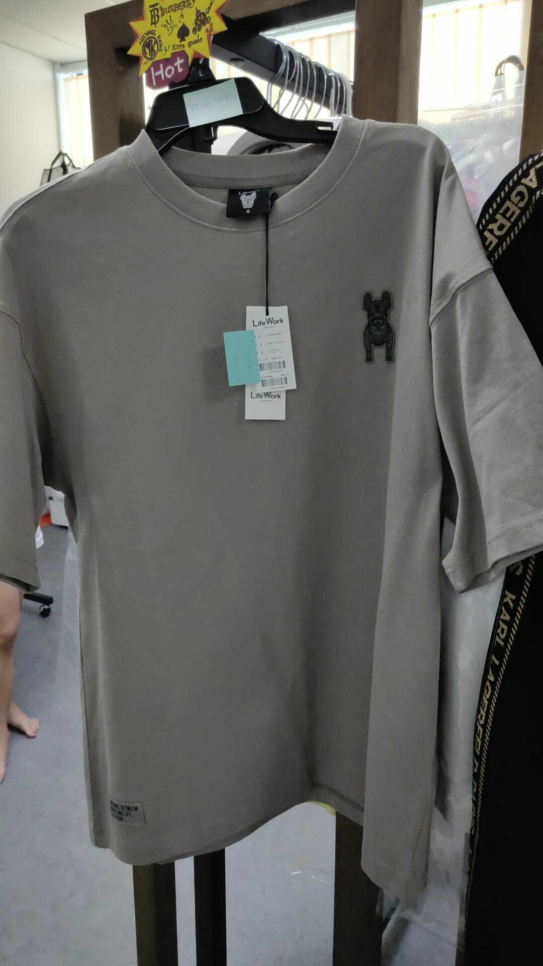 [S] LIFEWORK SMALL LOGO PATCH RADOK T-SHIRT,DARK KHAKI, LW235MT990-1-22 {FINAL SALE} (SLW200)